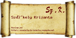 Székely Krizanta névjegykártya